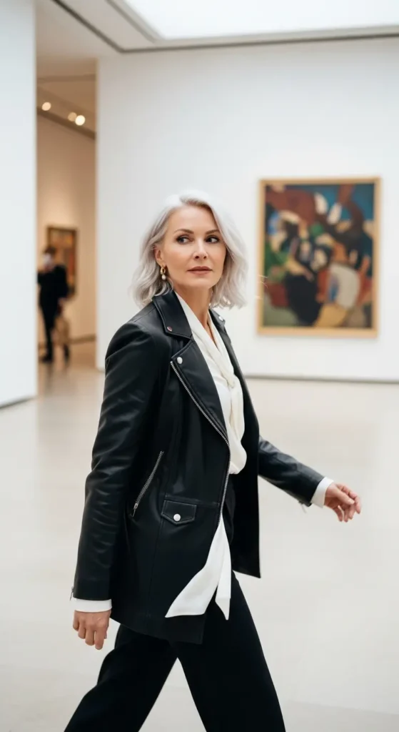 Platinum blonde hair over 50