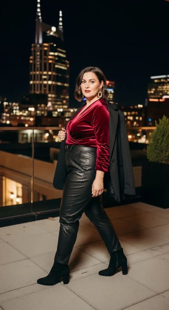 Plus size Nashville velvet outfit