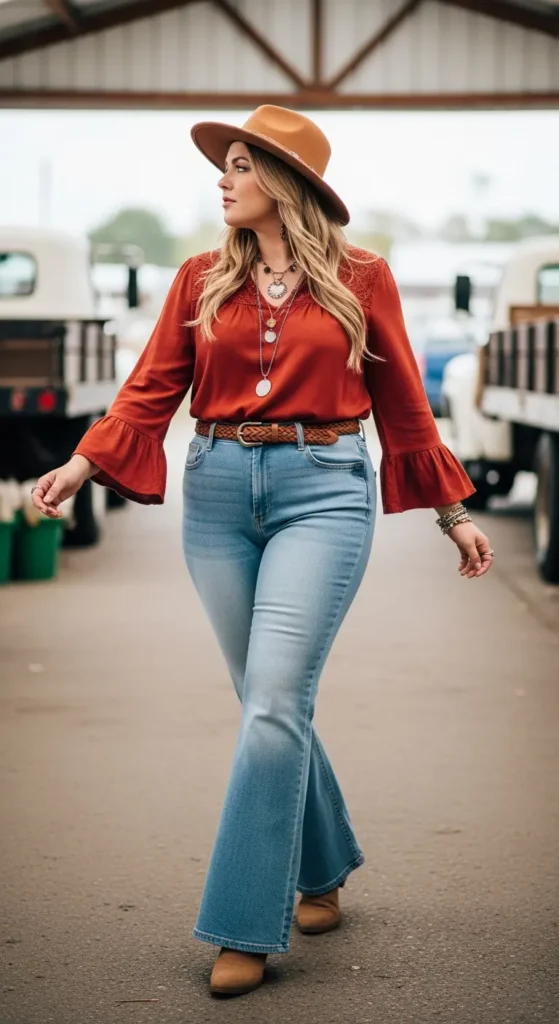 Plus size boho Nashville look