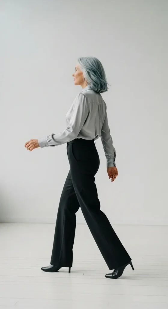 Silver blue hair women over 50
