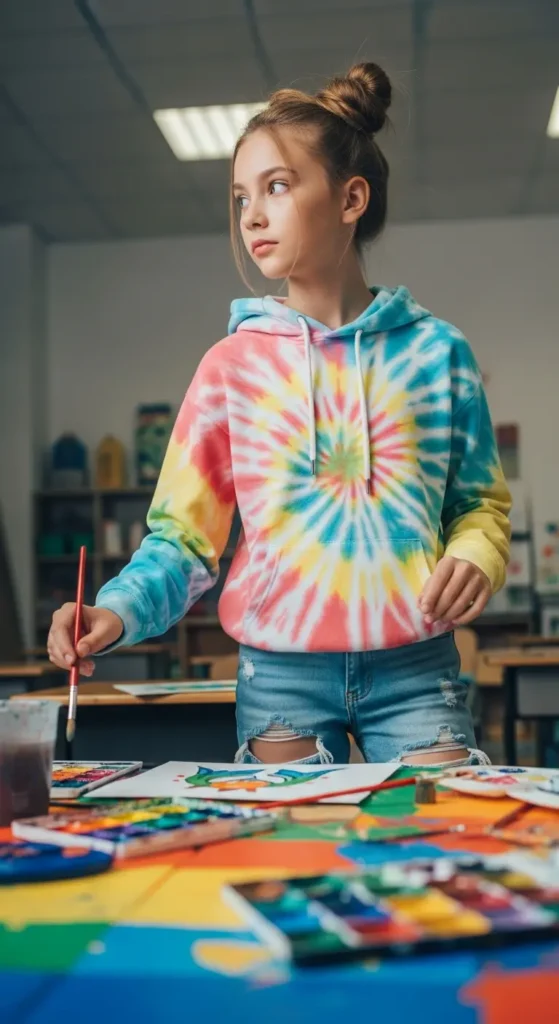 Space buns school hairstyle