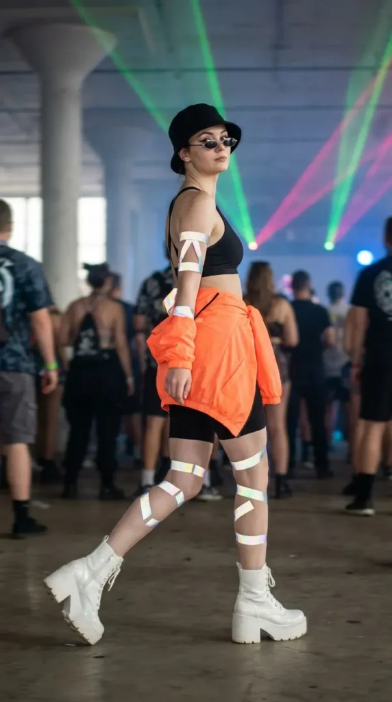 Techno rave y2k minimalist outfit