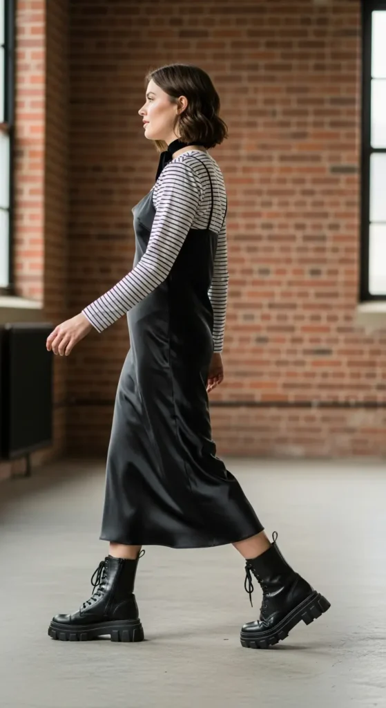 grunge slip dress outfit