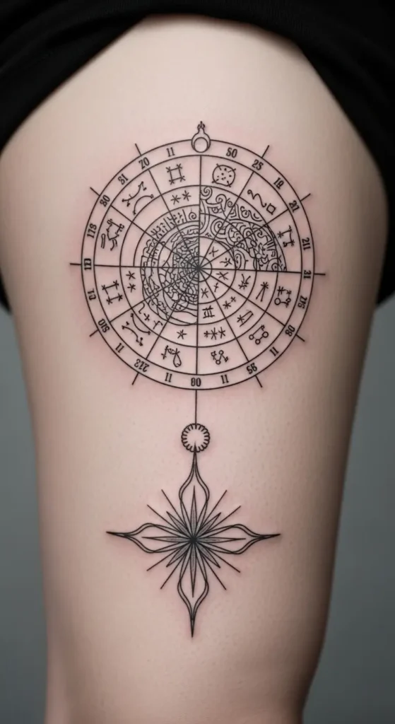 Birth chart wheel tattoo