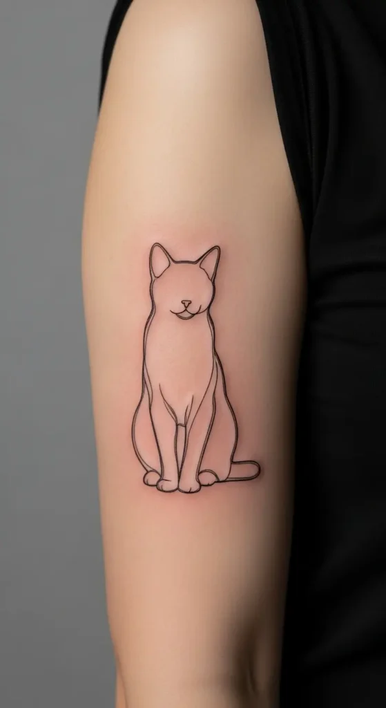 Cat silhouette tattoo design