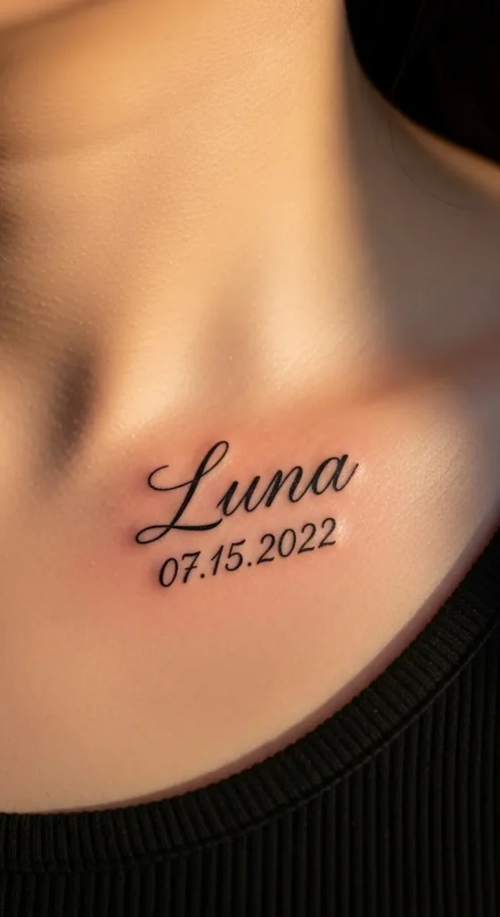 Dog name script tattoo