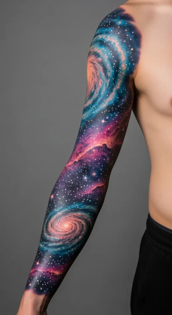 Galaxy sleeve tattoo design