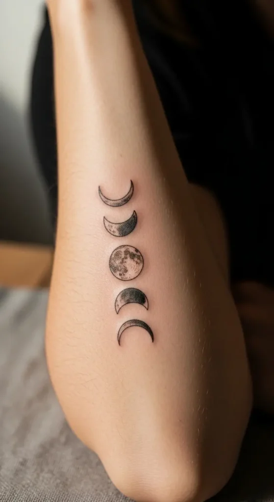 Moon phase tattoo design