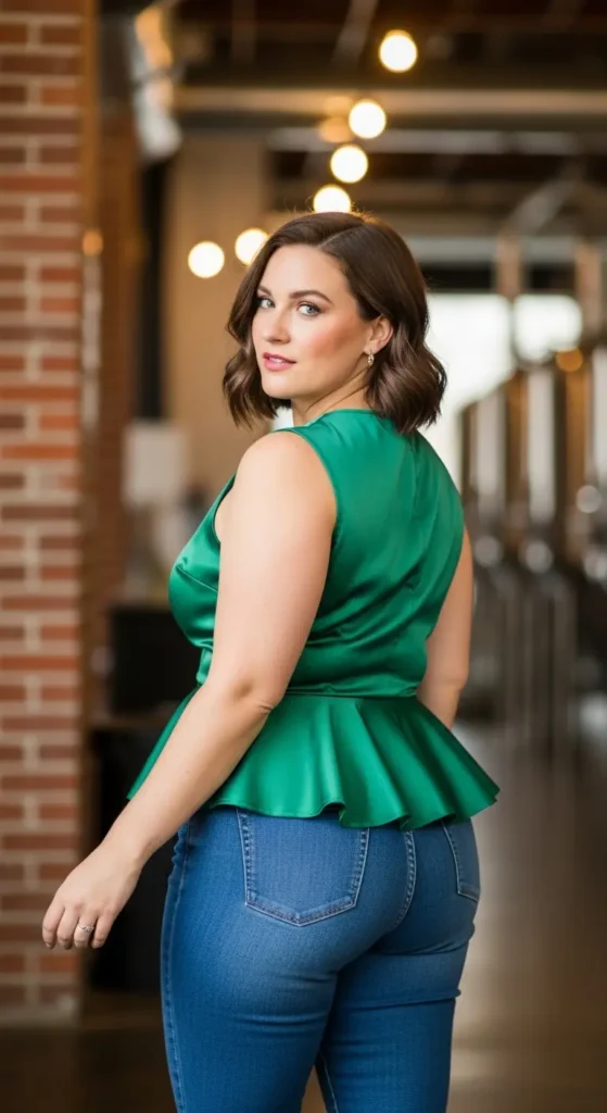 Peplum top jeans birthday outfit