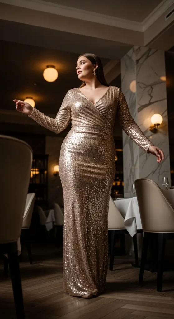 Plus size sequin birthday dress