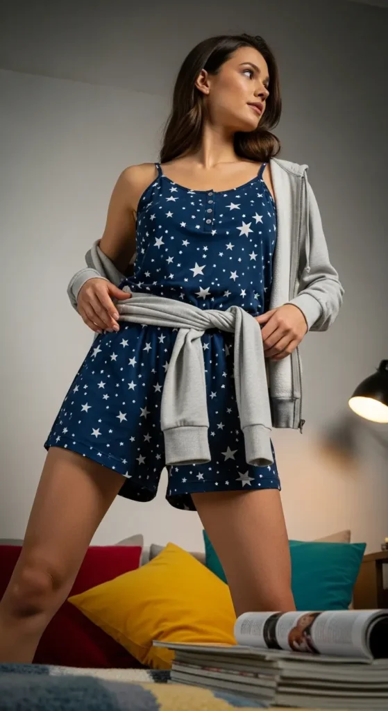 Sleepwear romper outfit idea