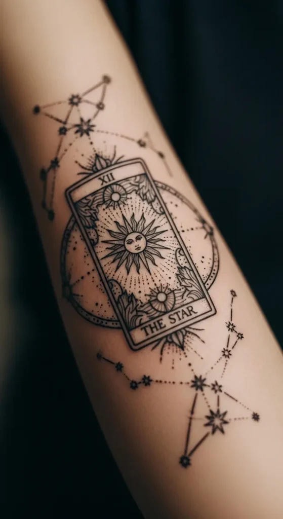 Tarot astrology tattoo design