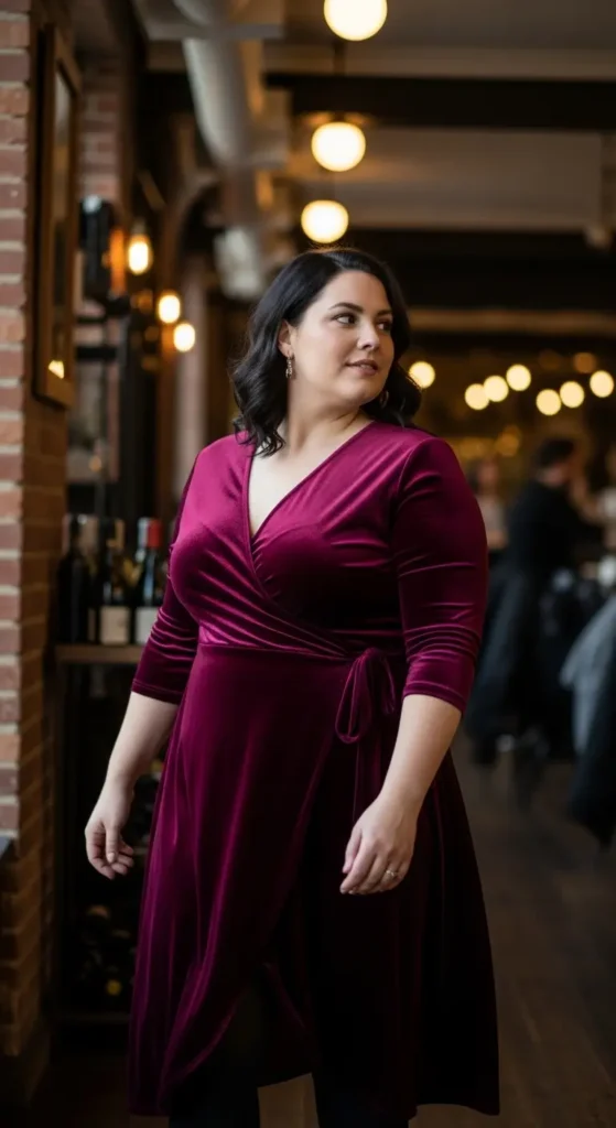 Velvet wrap birthday dress