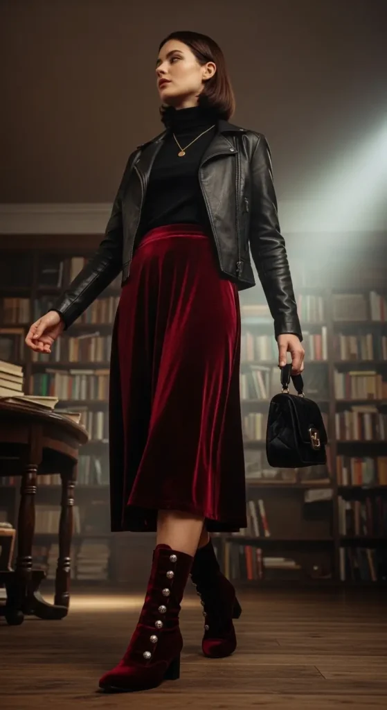 Victorian button boots velvet