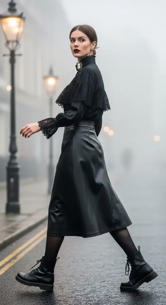 Victorian coquette leather outfit
