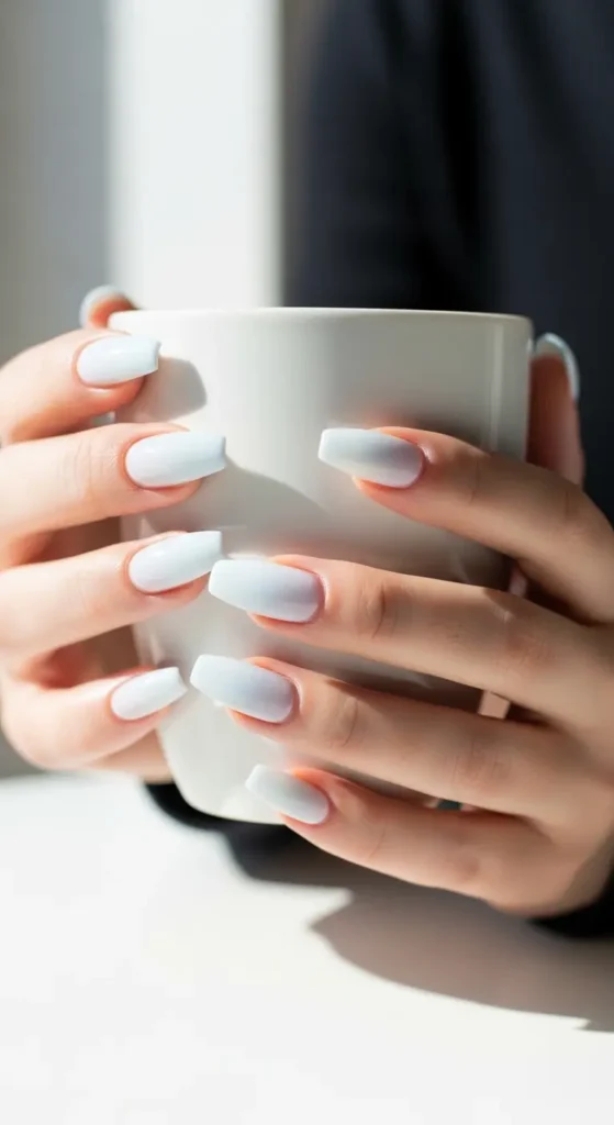 frosty ombre nails design