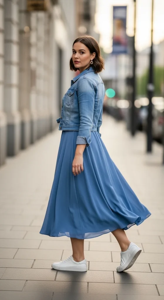 Cornflower blue bridesmaid dress casual