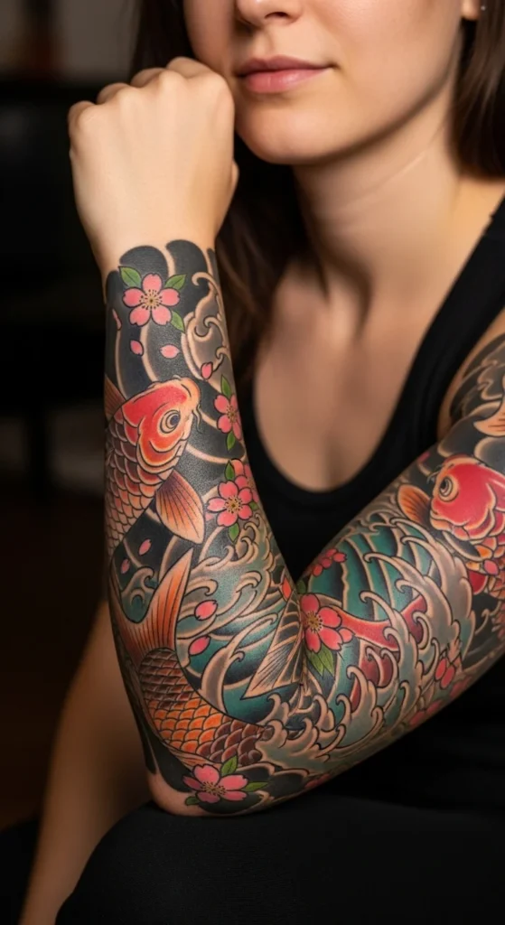 Japanese sleeve tattoo women