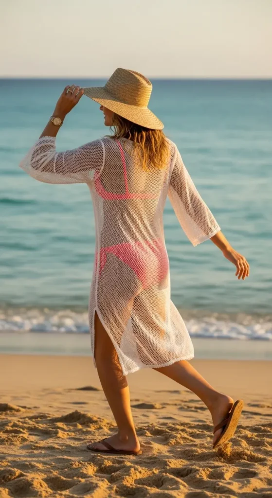 crochet cover-up aesthetic spring break beach outfit