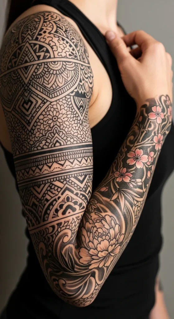 custom sleeve tattoo women