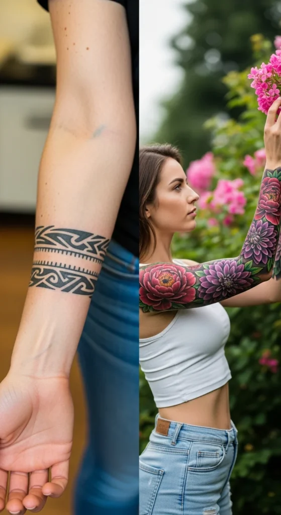 floral tattoo cover up design