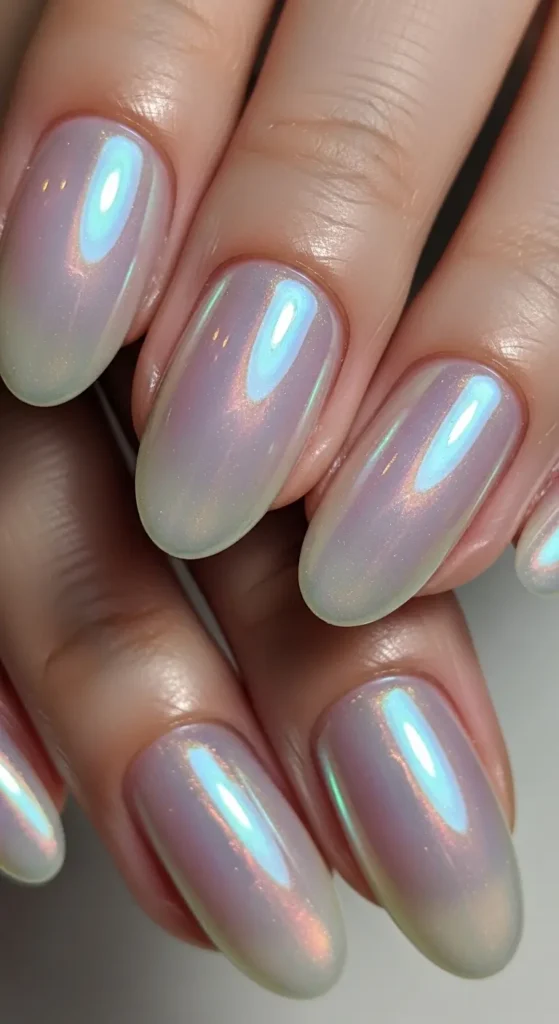 glazed chrome aesthetic vacation nails