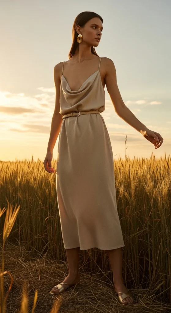 neutral minimal casual summer dress outfit