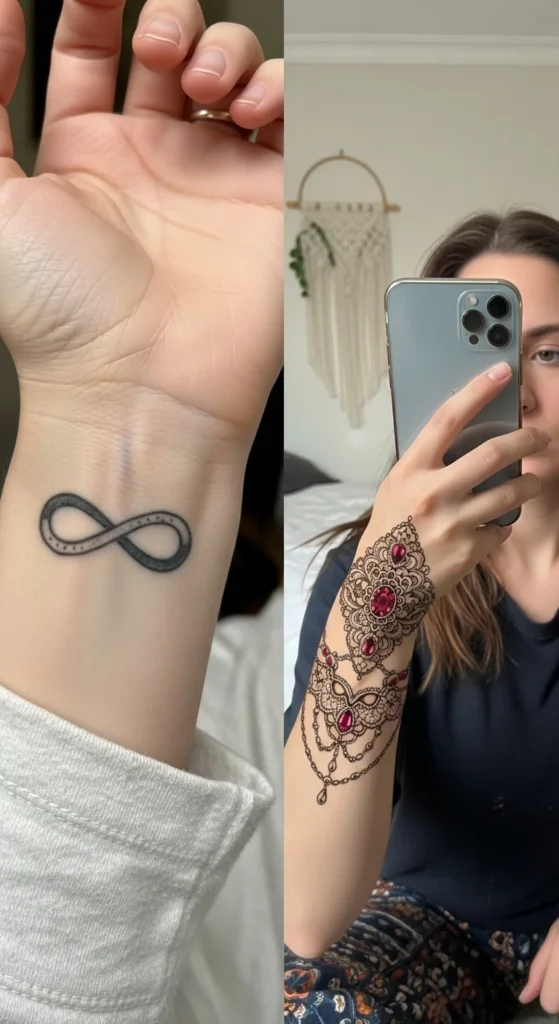 ornamental jewelry tattoo cover up