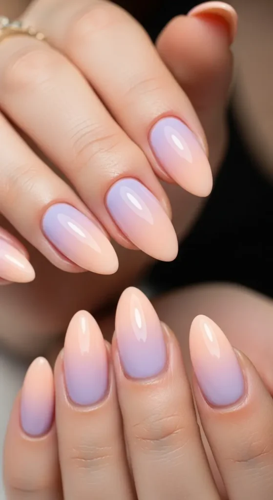 pastel ombre beach nails
