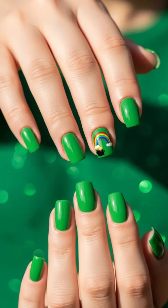 rainbow pot of gold nails