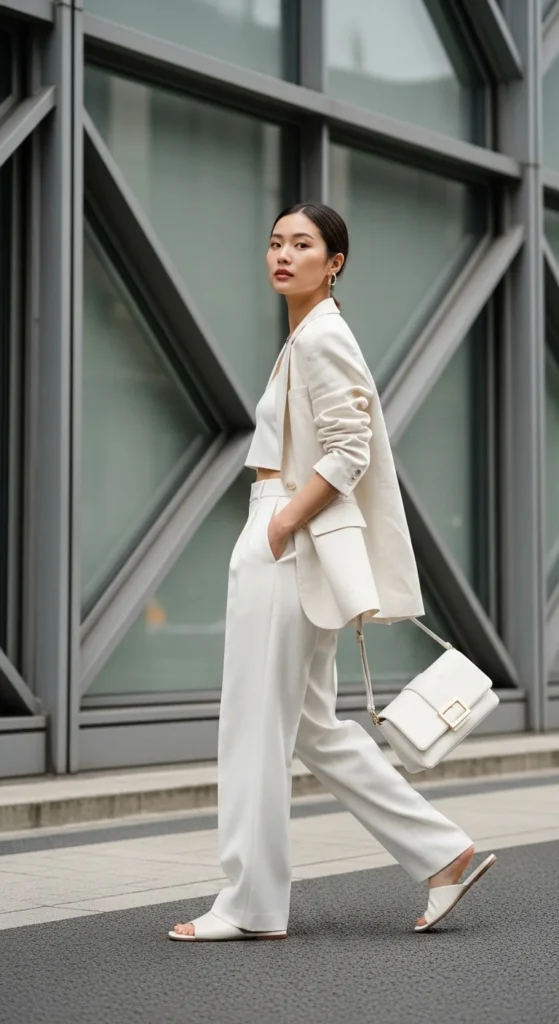white minimalist Tokyo summer outfit
